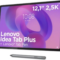 Lenovo Idea Tab Plus – 12.1" 2.5K (MediaTek Dimensity 6400, 8 GB RAM, 256 GB UFS 2.2, 90 Hz, 4 Altavoces, Ranura microSD, Wi-Fi 5, Bluetooth 5.2, Android 15) Color Gris Nube –