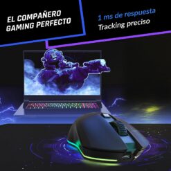 Mouse Gaming Inalámbrico KLIM Blaze Pro RGB con Base de Carga LCD