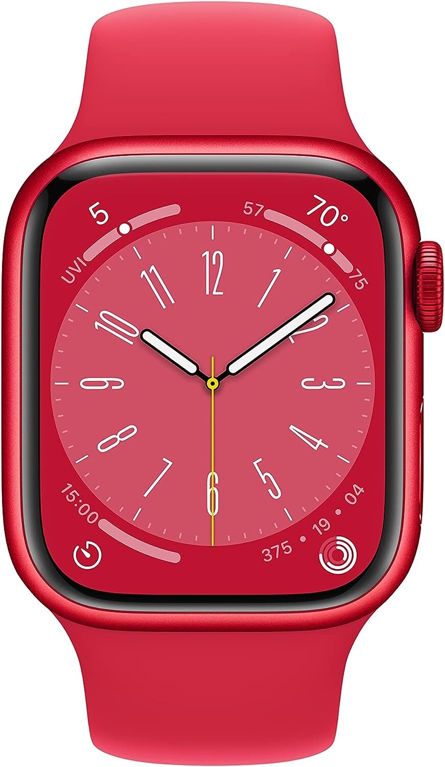 Nuevo Reloj Inteligente Apple Watch Series 8 Caja de Aluminio con Correa Deportiva 45mm M/L Roja