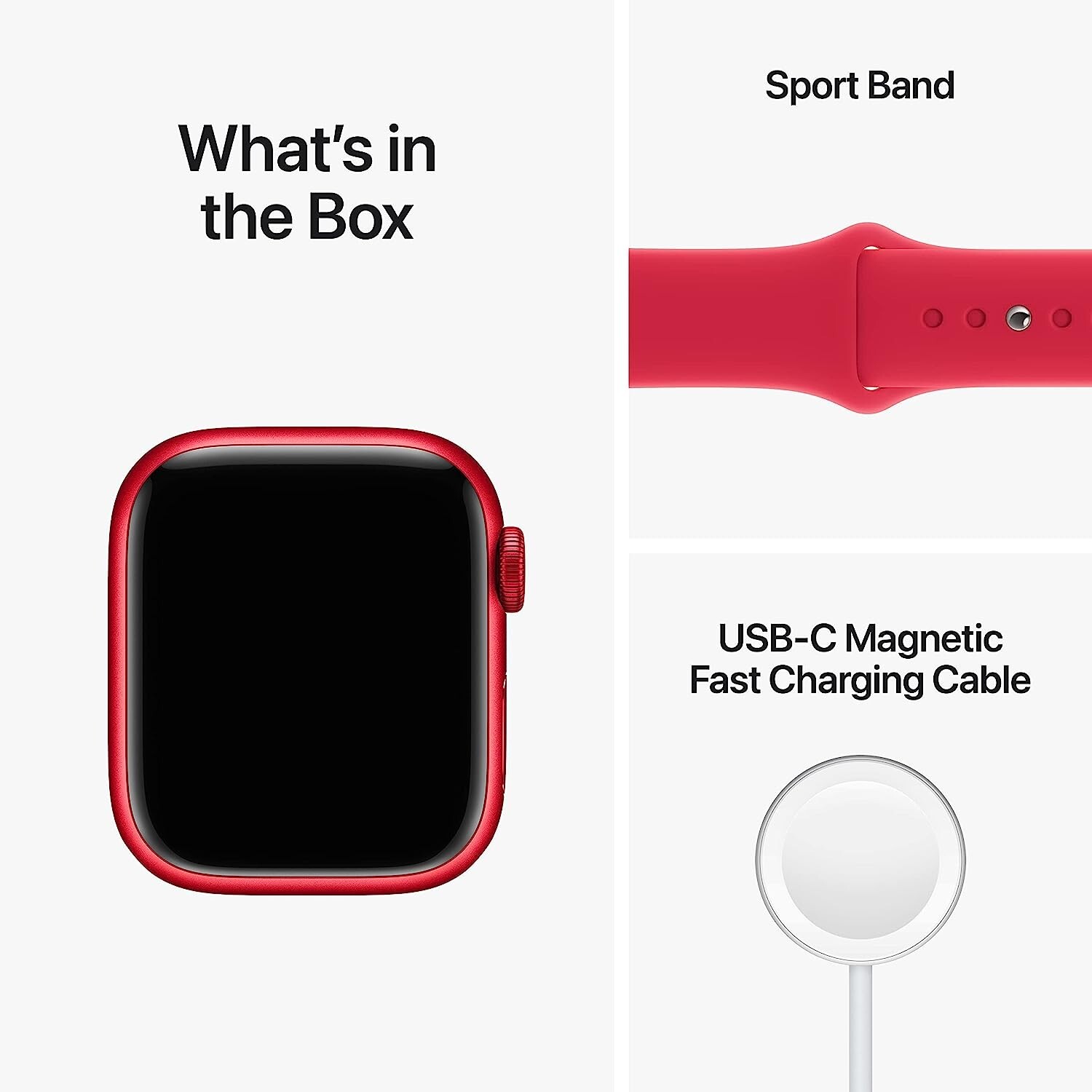 Nuevo Reloj Inteligente Apple Watch Series 8 Caja de Aluminio con Correa Deportiva 45mm M/L Roja