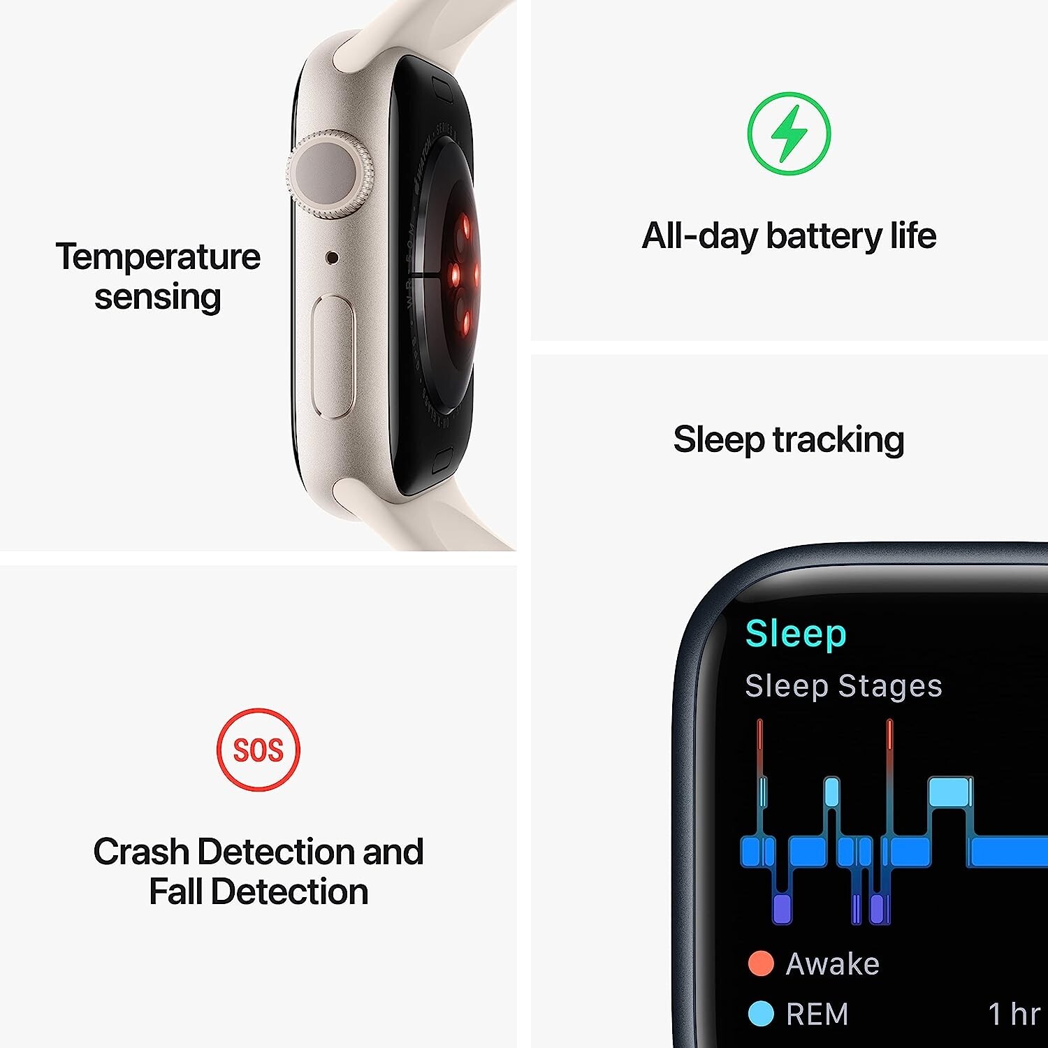Nuevo Reloj Inteligente Apple Watch Series 8 Caja de Aluminio con Correa Deportiva 45mm M/L Roja