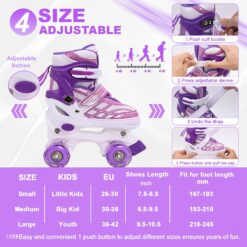 Patines en Línea Ajustables para Niños y Niñas Principiantes
