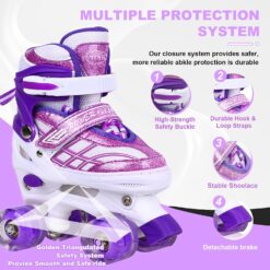 Patines en Línea Ajustables para Niños y Niñas Principiantes