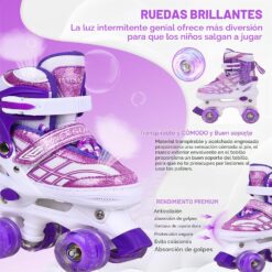 Patines en Línea Ajustables para Niños y Niñas Principiantes