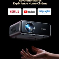 Proyector 4K【1400 ANSI/Netflix Incluido/Dolby】 Proyector Inteligente 4K Portátil Enfoque Automático/Keystone WiFi Bluetooth FHD 1080P, HDR10, Proyectores WiFi6 Exteriores Zoom...