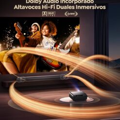 Proyector 4K【1400 ANSI/Netflix Incluido/Dolby】 Proyector Inteligente 4K Portátil Enfoque Automático/Keystone WiFi Bluetooth FHD 1080P, HDR10, Proyectores WiFi6 Exteriores Zoom...