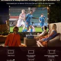 Proyector 4K【1400 ANSI/Netflix Incluido/Dolby】 Proyector Inteligente 4K Portátil Enfoque Automático/Keystone WiFi Bluetooth FHD 1080P, HDR10, Proyectores WiFi6 Exteriores Zoom...