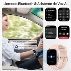 Reloj Inteligente Mujer Hombre con Llamadas Bluetooth y Voz AI, Smartwatch de 1.85'' con Notificación de Whatsapp, Pulsómetro/SpO2/Sueño/Podómetro, 110+ Modos Deportivos,...