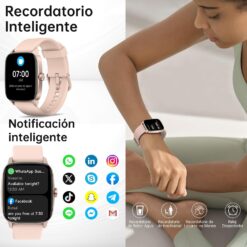 Reloj Inteligente Mujer Hombre con Llamadas Bluetooth y Voz AI, Smartwatch de 1.85'' con Notificación de Whatsapp, Pulsómetro/SpO2/Sueño/Podómetro, 110+ Modos Deportivos,...