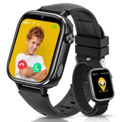 Sanorum Reloj Inteligente para Niños con GPS/Videollamada/SOS/Regalo, Negro