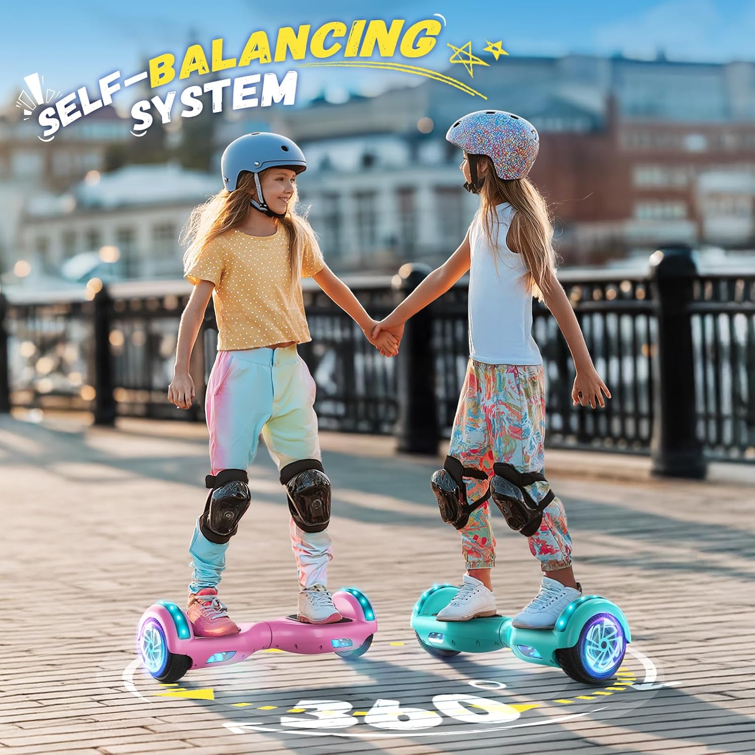 SISIGAD Hoverboard Auto-EQUILIBRADO - Altavoces Bluetooth DE 6,5", LUZ LED - Certificado UL2272 de Seguridad