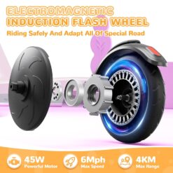 SISIGAD Patinete Eléctrico para Niños de 6 a 10 Años, Scooter Eléctrico para Niños de 5,3 Pulgadas con Luces LED y 3 Alturas Ajustables, Carga Máxima 70 kg, Velocidad Máxima 10...
