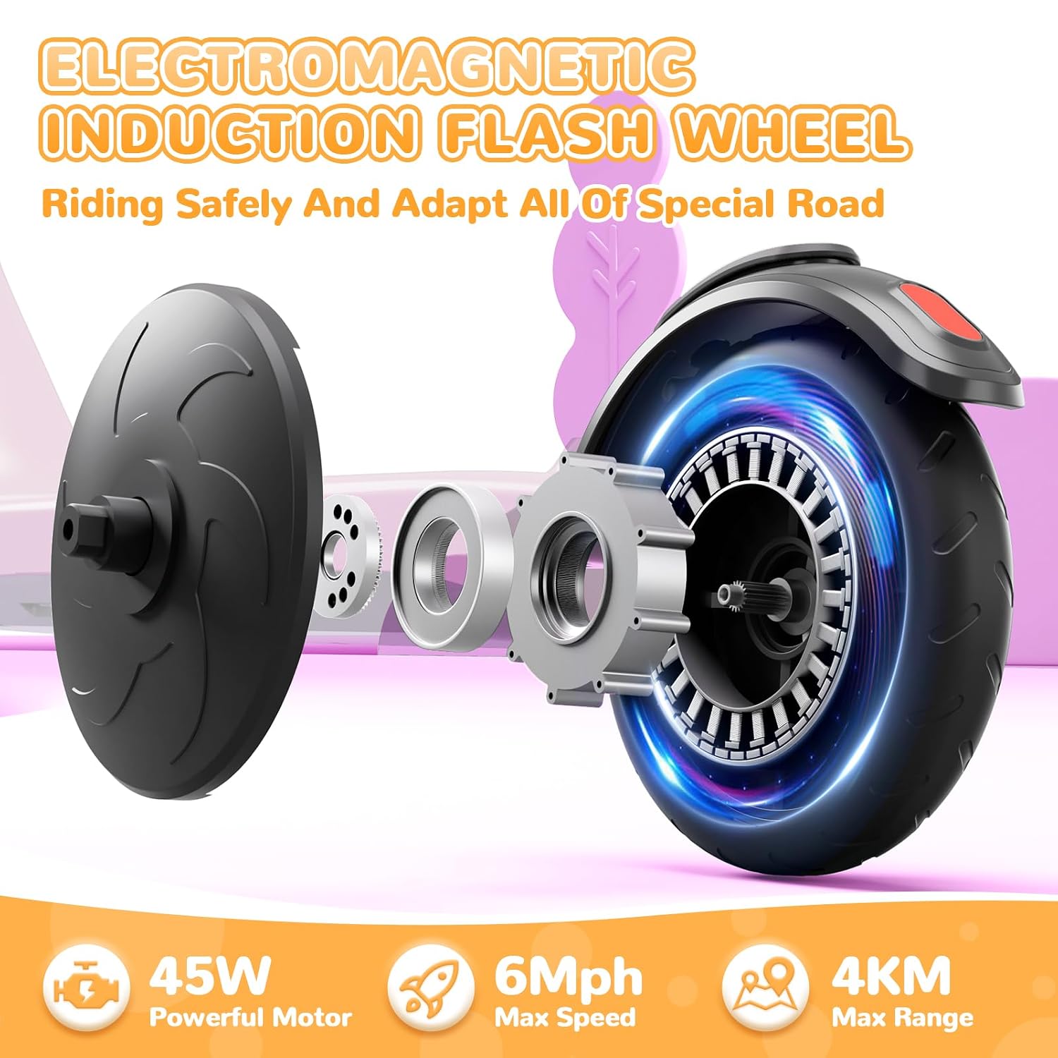 SISIGAD Patinete Eléctrico para Niños de 6 a 10 Años, Scooter Eléctrico para Niños de 5,3 Pulgadas con Luces LED y 3 Alturas Ajustables, Carga Máxima 70 kg, Velocidad Máxima 10...