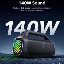 soundcore Boom 2 Plus de Anker Altavoz Bluetooth Potente 140 W, IPX7