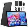 Tableta de 11 Pulgadas Android 15 con Ranura SIM, 4G LTE y WiFi 5G, 36GB RAM + 512GB ROM / 9580mAh y 20W / Face ID / GPS / BT 5.0 / TÜV / USB-C, Tableta con Teclado