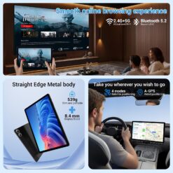 Tableta de 11 Pulgadas Android 15 con Ranura SIM, 4G LTE y WiFi 5G, 36GB RAM + 512GB ROM / 9580mAh y 20W / Face ID / GPS / BT 5.0 / TÜV / USB-C, Tableta con Teclado