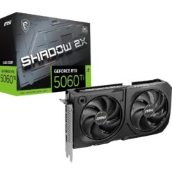Tarjeta Gráfica MSI GeForce RTX 5060 Ti 16G Shadow 2X OC Plus RTX 5060 Ti, 16GB GDDR7, 28Gbps/128-bit, PCIe 5.0, Diseño de Ventilador Doble Stormforce, HDMI 2.1b