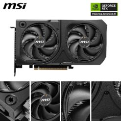 Tarjeta Gráfica MSI GeForce RTX 5060 Ti 16G Shadow 2X OC Plus RTX 5060 Ti, 16GB GDDR7, 28Gbps/128-bit, PCIe 5.0, Diseño de Ventilador Doble Stormforce, HDMI 2.1b