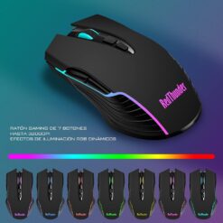 Teclado Mecánico Inalámbrico RedThunder K10, Sensación de Juego, Retroiluminación RGB, Batería Recargable de 3800 mAh, Anti-ghosting + Ratón 7D 3200DPI, Diseño ES, para...