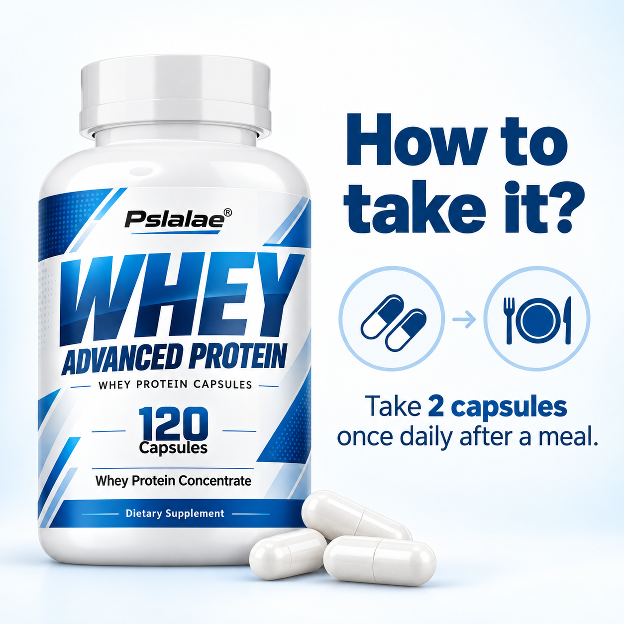 Whey Advanced Protein 120 Cápsulas Soporte Muscular Recuperación Post-Entrenamiento