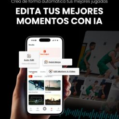 XbotGo Camaleón Cámara Deportiva Automática 4K 60FPS - Cámara de Acción con Seguimiento para Fútbol y Baloncesto en Deportes de Equipo, Transmitir en Directo, Compatible con iOS