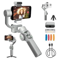 ZHIYUN CINEPEER Smooth 5E Combo Estabilizador para Smartphone, Seguimiento AI Inteligente, Luz de Relleno Integrada y Magnética, Estabilizador de Móvil de 3 Ejes, Edición