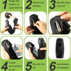 Dispensador Automático de Ambientador en Aerosol Pack de 8 Negro