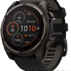 Garmin fēnix® 8 Solar, Zafiro, 2.008 in, DLC Titanio, Negro/Gris Guijarro" se traduce como "Garmin fēnix® 8 Solar, Zafiro, 2.008 in, DLC Titanio, Negro/Gris Guijarro". Los...