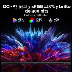 Monitores para juegos KOORUI 34 pulgadas 200Hz Ultrawide Curvo WQHD 3440×1440p