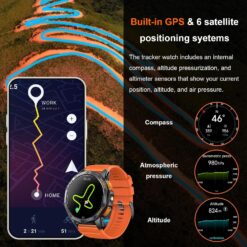 Relojes inteligentes militares con GPS integrado, más de 170 modos deportivos para hombres con linterna, reloj inteligente para teléfonos Android y iPhone, pantalla AMOLED de