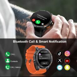 Relojes inteligentes militares con GPS integrado, más de 170 modos deportivos para hombres con linterna, reloj inteligente para teléfonos Android y iPhone, pantalla AMOLED de