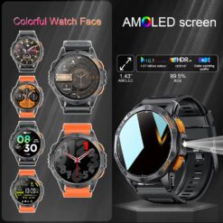 Relojes inteligentes militares con GPS integrado, más de 170 modos deportivos para hombres con linterna, reloj inteligente para teléfonos Android y iPhone, pantalla AMOLED de