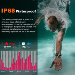 Relojes inteligentes militares con GPS integrado, más de 170 modos deportivos para hombres con linterna, reloj inteligente para teléfonos Android y iPhone, pantalla AMOLED de